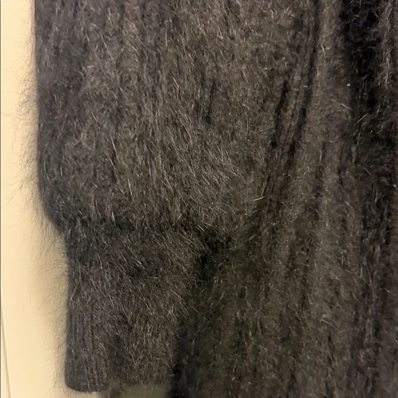 Elegant angora Black Long Sweater Coat size Xl tall